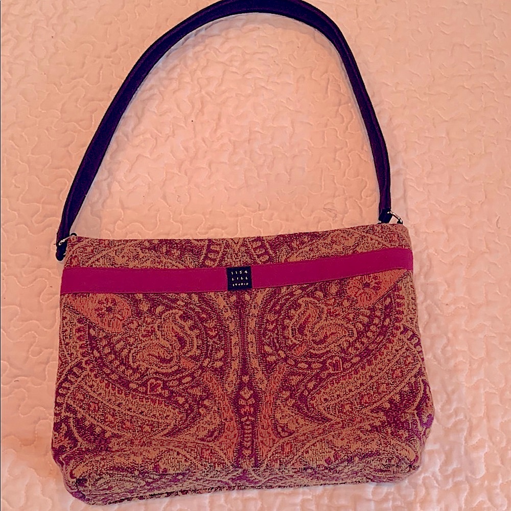 1154 Lill Studio Brown and Red Paisley Shoulder Bag